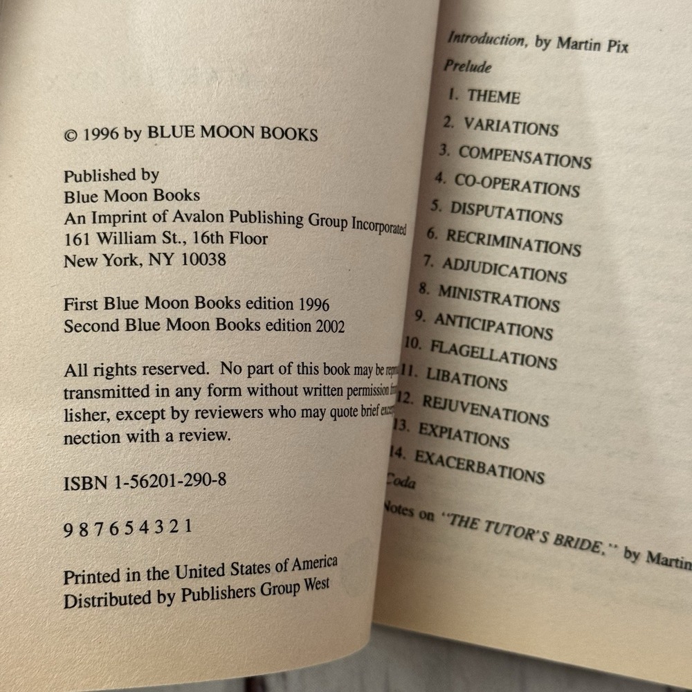 Tutor's Bride Martin Pyx Vintage Erotic Sleaze Smut Novel Blue Moon 1996 PB - Picture 4 of 5